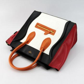 Celine  80017 2way Cow Leather Red Handbag