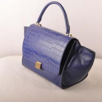 Celine  3073 Ladies Crocodile Blue Handbag Replica