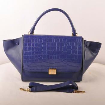 Celine  3073 Ladies Crocodile Blue Handbag Replica