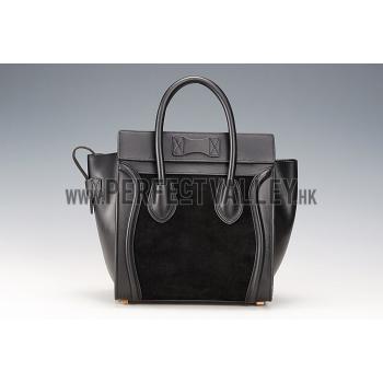 Replica Celine Micro Luggage Black Leather/Suede Leather