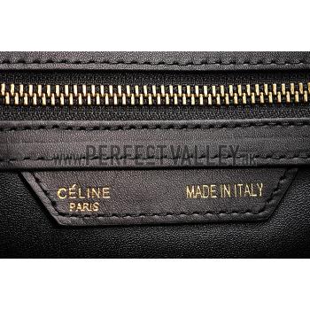 Replica Celine Micro Luggage Black Leather/Suede Leather