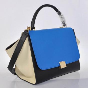 Celine  3342 Cow Leather Blue Bag