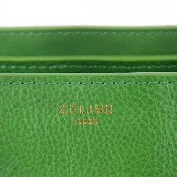 Celine  108908 2way Cow Leather Green Handbag Replica