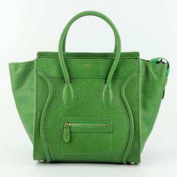 Celine  108908 2way Cow Leather Green Handbag Replica