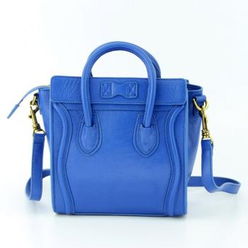 Celine  80029 2way Cow Leather Blue Replica