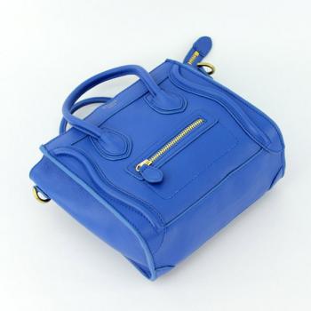 Celine  80029 2way Cow Leather Blue Replica