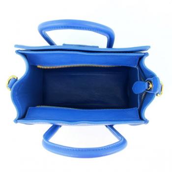 Celine  80029 2way Cow Leather Blue Replica