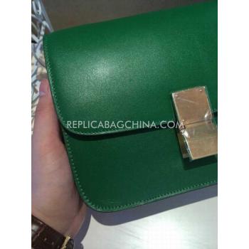 Celine Box Shoulder Bag Calfskin Green