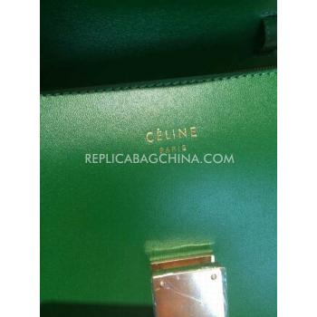 Celine Box Shoulder Bag Calfskin Green