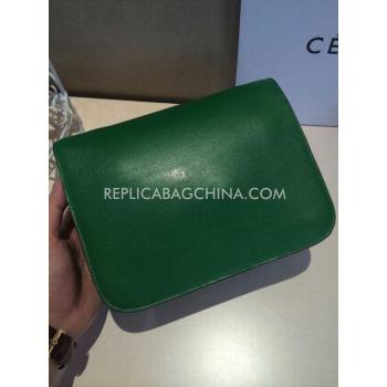 Celine Box Shoulder Bag Calfskin Green