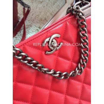 Chanel New Arrival Red Paris Dallas Leather Handbag