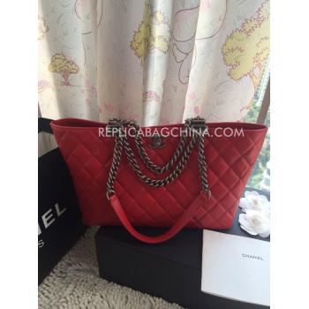 Chanel New Arrival Red Paris Dallas Leather Handbag