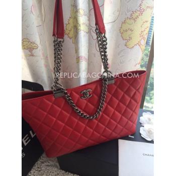 Chanel New Arrival Red Paris Dallas Leather Handbag