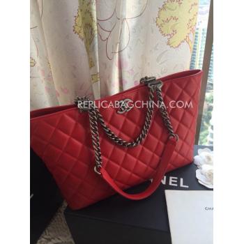 Chanel New Arrival Red Paris Dallas Leather Handbag