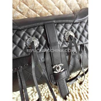 Replica Chanel Paris Dallas Handbag Black Calfskin HM00202