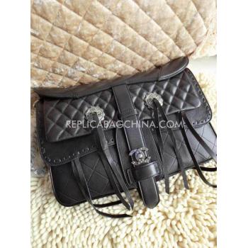 Replica Chanel Paris Dallas Handbag Black Calfskin HM00202