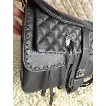 Replica Chanel Paris Dallas Handbag Black Calfskin HM00202