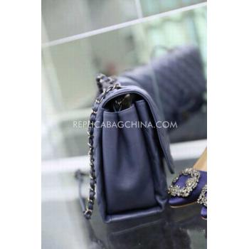 Chanel Handbag Blue Calfskin Le Boy