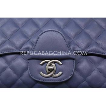 Chanel Handbag Blue Calfskin Le Boy