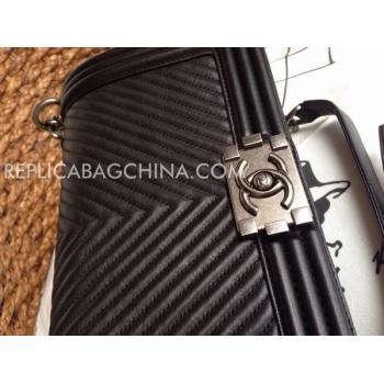 Chanel New Arrival Black Cross Body Bag Le Boy Calfskin