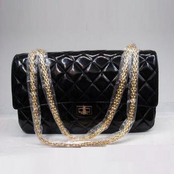 Chanel 2.55 Reissue Flap 1113 Black Enamel Ladies Bags