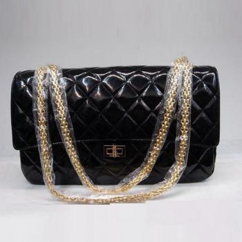 Chanel 2.55 Reissue Flap 1113 Black Enamel Ladies Bags