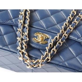 Chanel  Flap bags 28600 Blue Lambskin Medium Bags Replica