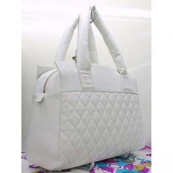 Replica Chanel Coco bags 36090 White Lambskin Large Bags