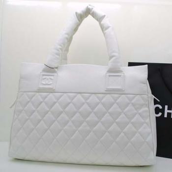 Replica Chanel Coco bags 36090 White Lambskin Large Bags