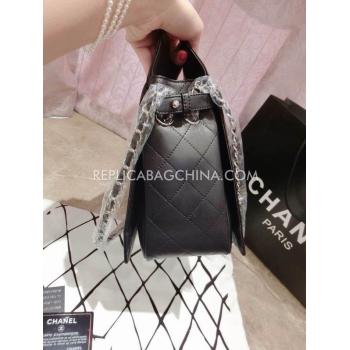 Chanel Totes Genuine Leather Handbag New Style Black