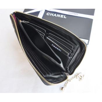 Chanel Wallet 37241 Black Enamel Small Wallet Replica