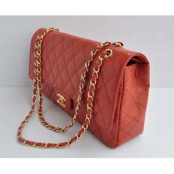 Chanel  Flap bags 1113 Red Cow Leather Ladies Handbags