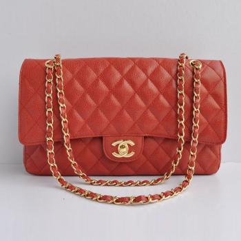 Chanel  Flap bags 1113 Red Cow Leather Ladies Handbags