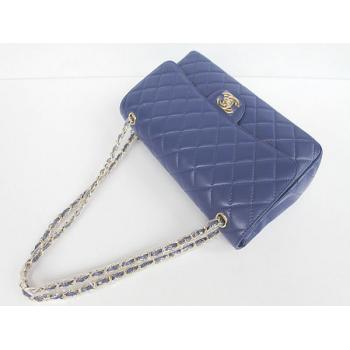 Replica Chanel  Flap bags 01113 Blue Medium Cross Body Bag