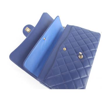 Replica Chanel  Flap bags 01113 Blue Medium Cross Body Bag