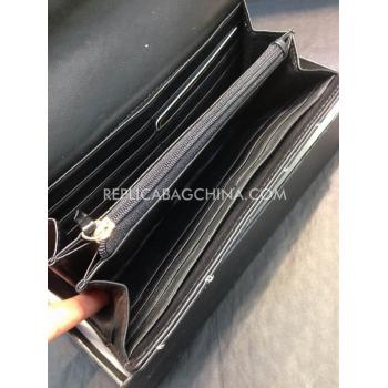 Replica Chanel Black Purse Wallet Genuine Leather