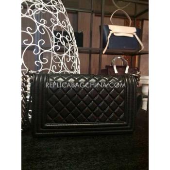 Chanel Calfskin Le Boy Black Handbag Replica