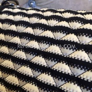 Chanel Stripe White Shoulder Bag Le Boy Lambskin