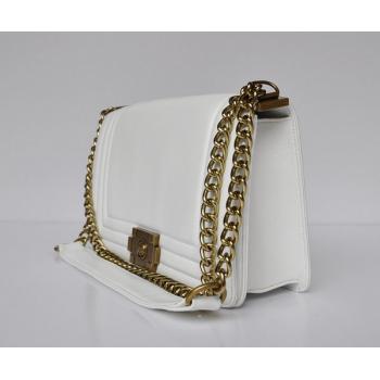 Chanel Boy Chanel bags 69010 White Lambskin Small Handbags