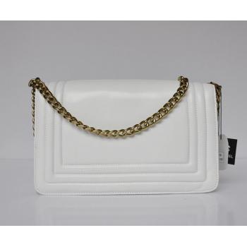 Chanel Boy Chanel bags 69010 White Lambskin Small Handbags