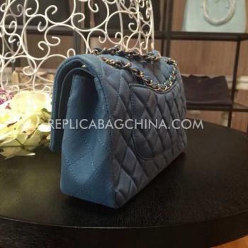 Chanel Leather  Flap Handbag Blue