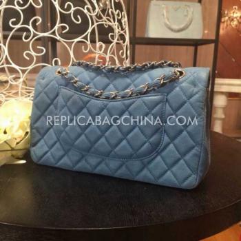 Chanel Leather  Flap Handbag Blue