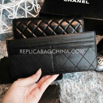 Chanel Black Handbag Calfskin Purse Replica