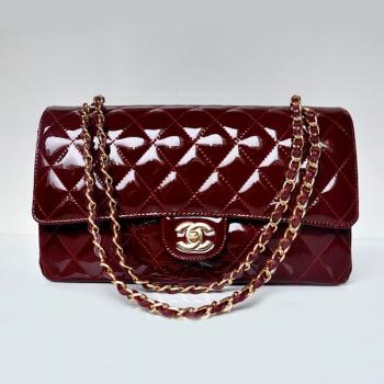 Cheap Quality Chanel  Flap bags 1113 Red Enamel Ladies Handbag