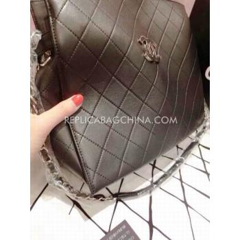 Chanel Lattice Pattern Double C Black Lambskin Handbag