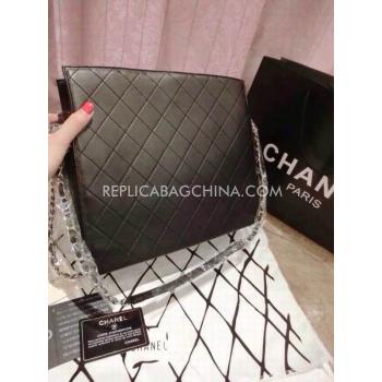 Chanel Lattice Pattern Double C Black Lambskin Handbag