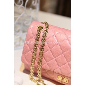 Chanel Gold Chain Pink Reissue 2.55 Calfskin Handbag Replica