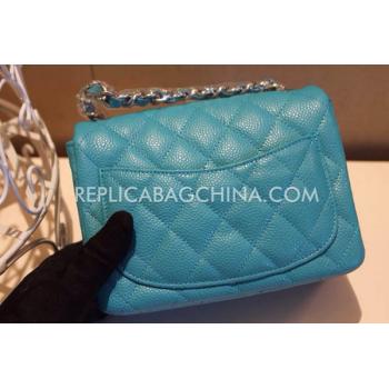 Chanel  Flap Snakeskin Handbag Mini Green