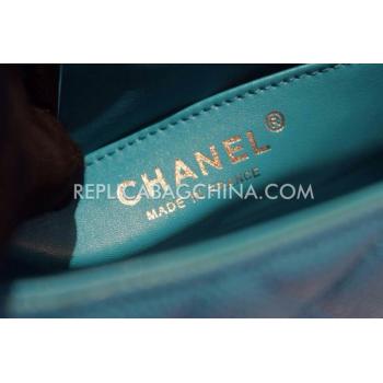 Chanel  Flap Snakeskin Handbag Mini Green