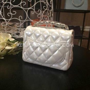 Chanel Mini White Patent Leather  Flap Totes